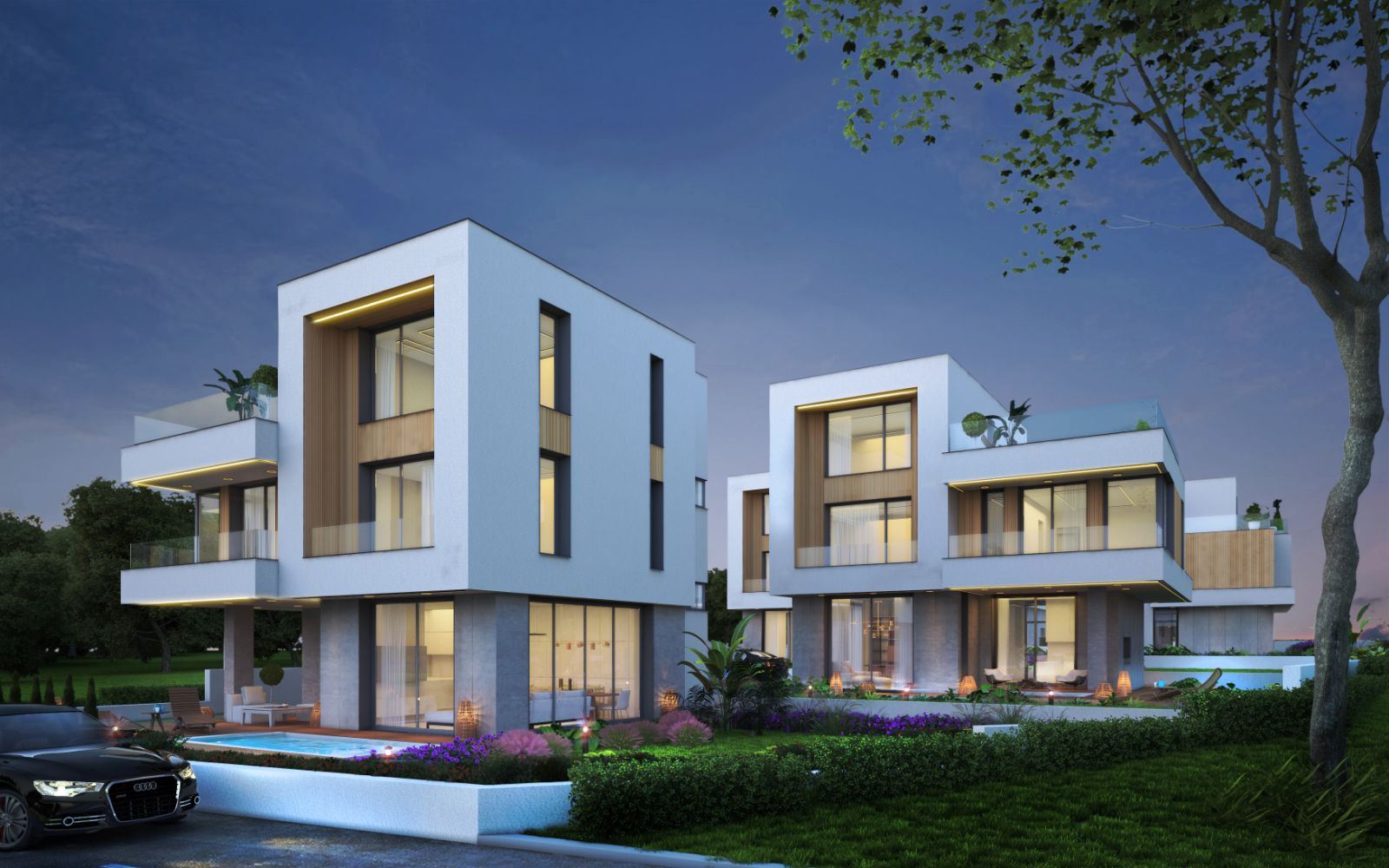 Freistehendes dreistöckiges Haus in einem Boutique-Komplex luxuriöser Häuser mit Meerblick in Budzhaka – Sozopol