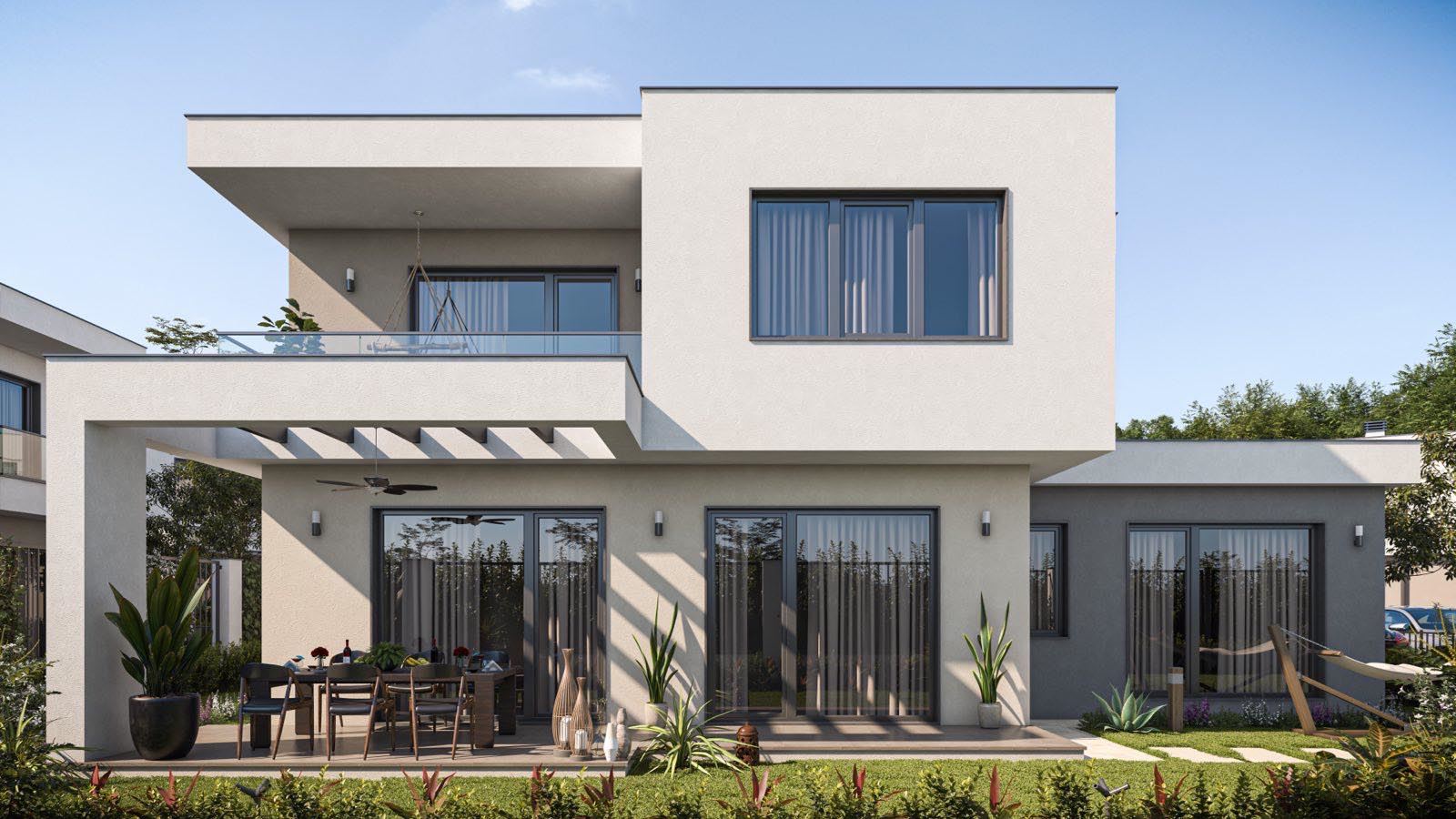 Exklusives zweistöckiges Haus mit drei Schlafzimmern und großzügigem Garten in einer luxuriösen, bewachten Wohnanlage zwischen Sarafovo und Pomorie