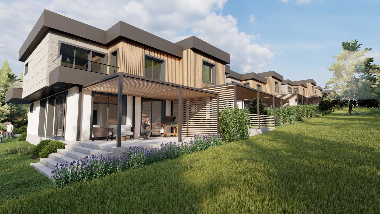 Zweigeschossiges modernes Haus in einer geschlossenen Anlage nahe Sonnenstrand – Öko-Umgebung, Raum und Luxus