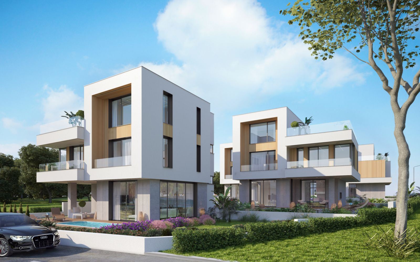 Freistehendes dreistöckiges Haus in einem Boutique-Komplex luxuriöser Häuser mit Meerblick in Budzhaka – Sozopol