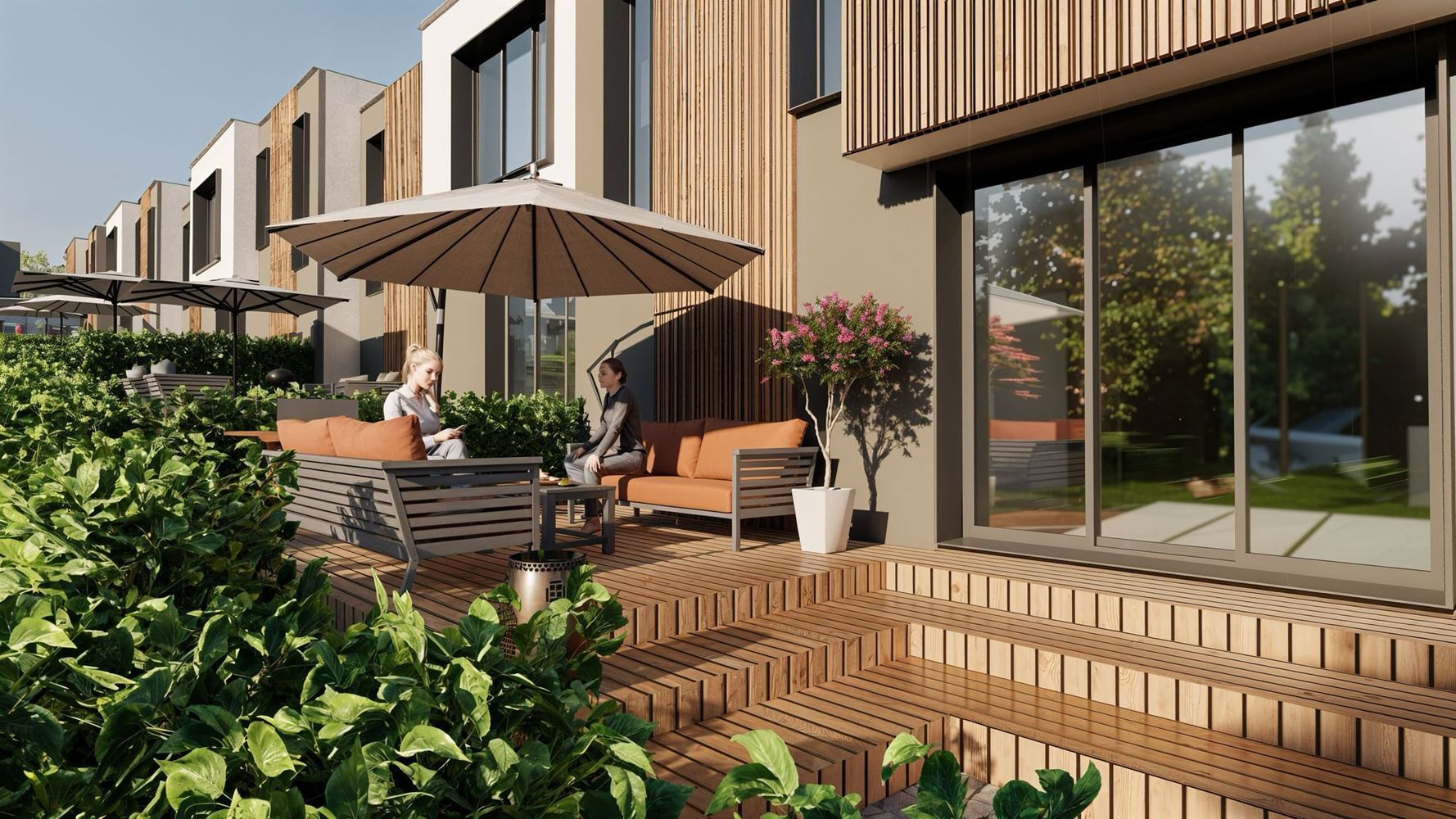 Townhouse mit drei Schlafzimmern in einer ruhigen grünen Anlage – Komfort, Gemütlichkeit und sichere Investition