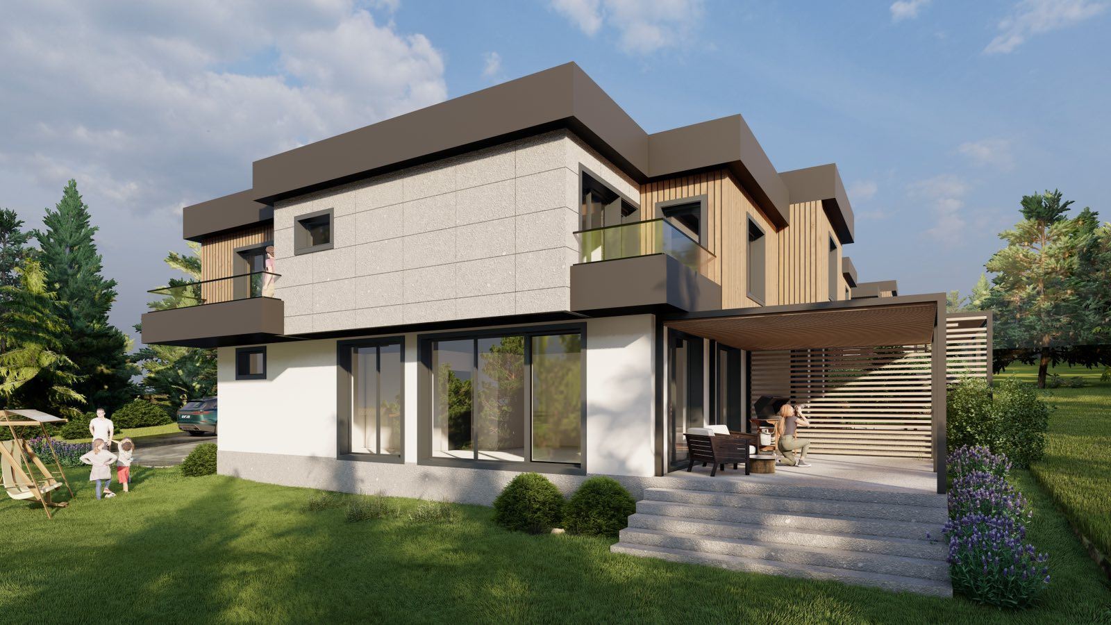 Zweigeschossiges modernes Haus in einer geschlossenen Anlage nahe Sonnenstrand – Öko-Umgebung, Raum und Luxus